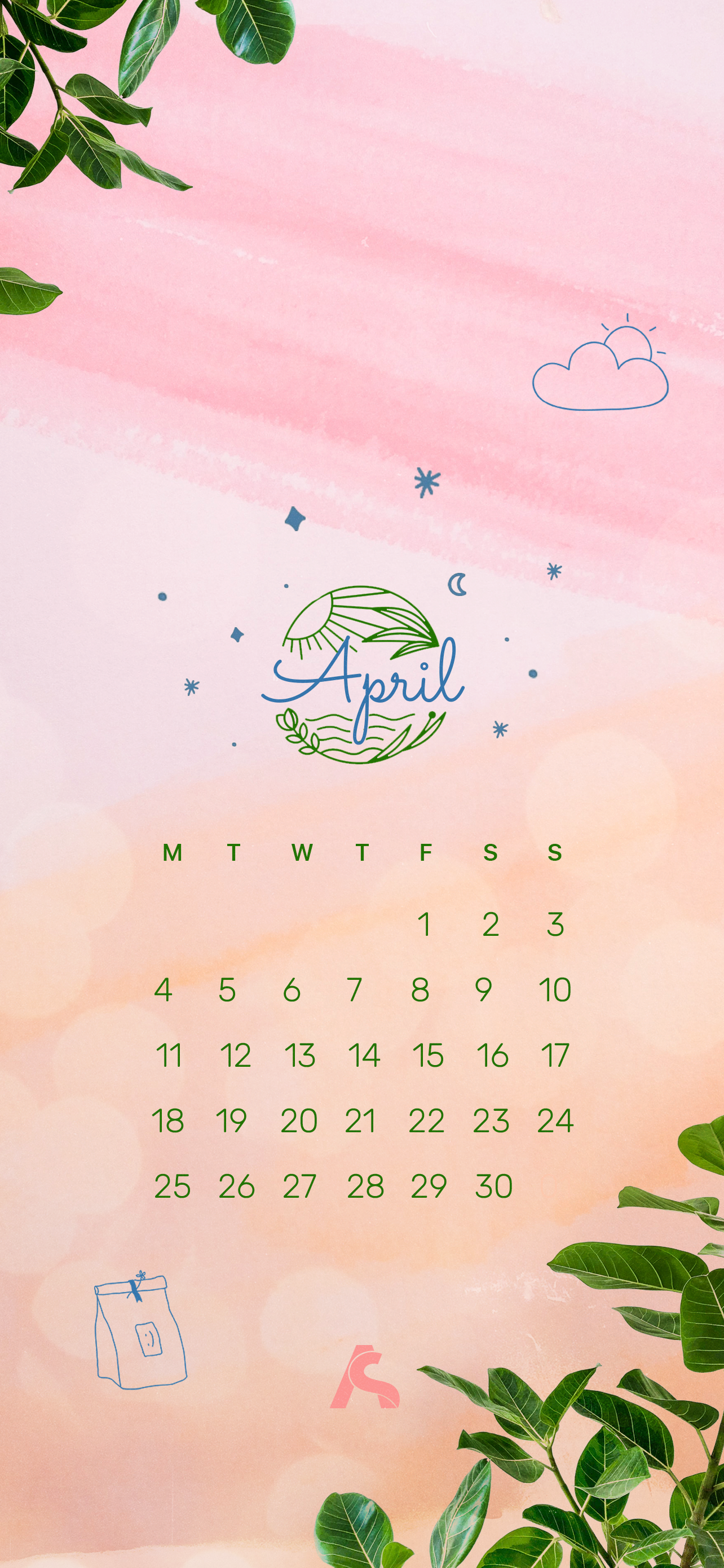 Free Vector  Cloud abstract january monthly calendar iphone wallpaper  vector